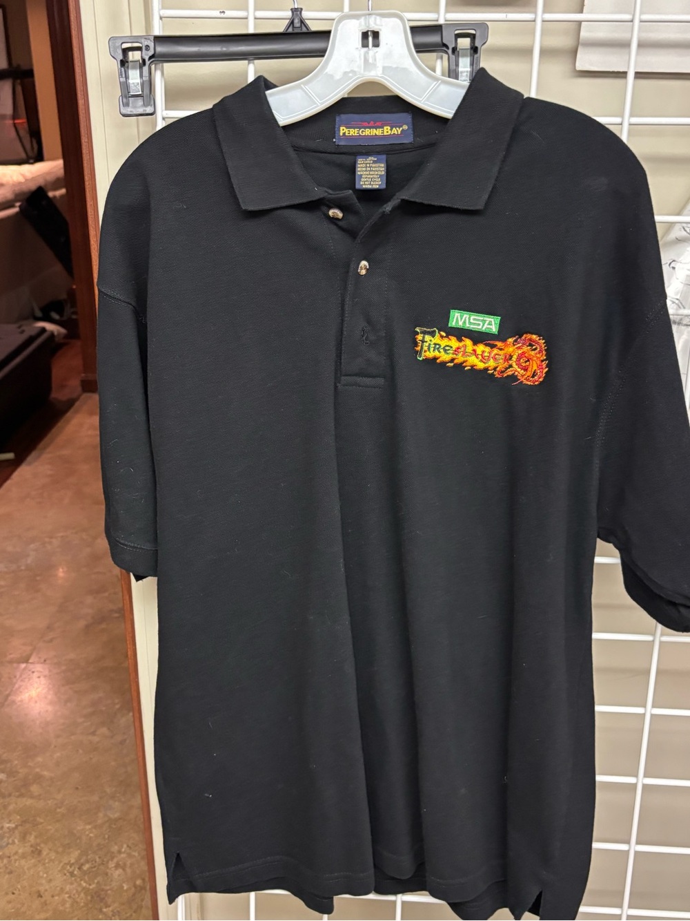 MSA Fireslayer Short Sleeve Polo Shirt Size XL By PeregrineBay Black Cotton